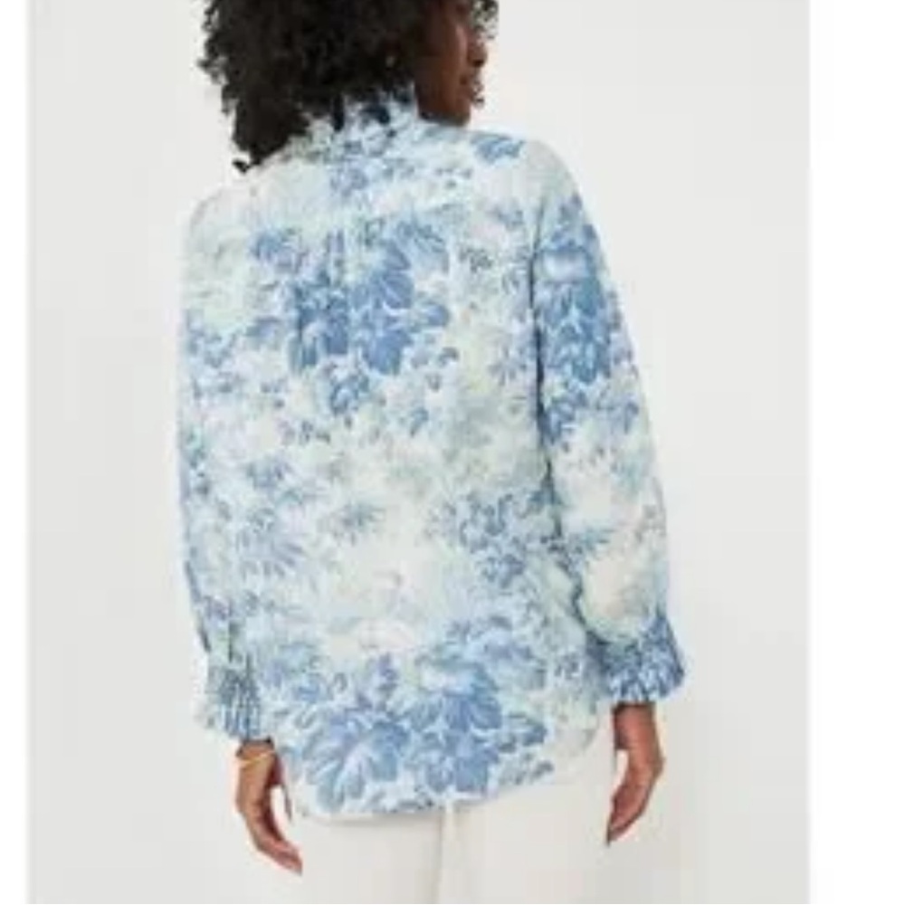 Tuckernuck Misty Blue Toile Tegan Popover - Picture 2 of 6